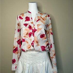 Calvin Klein Floral Blouse - Pink and Orange